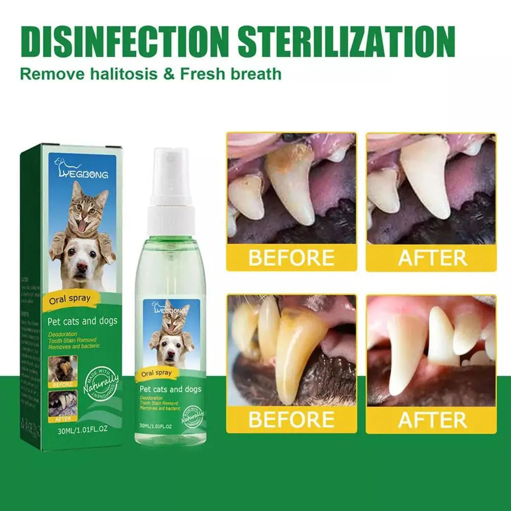 30ml/Bottle Dog Oral Spray Dog And Cat Tooth Cleaning Spray Tooth Spray Dog Oral Spray Pet Breath Freshener Oral Spray