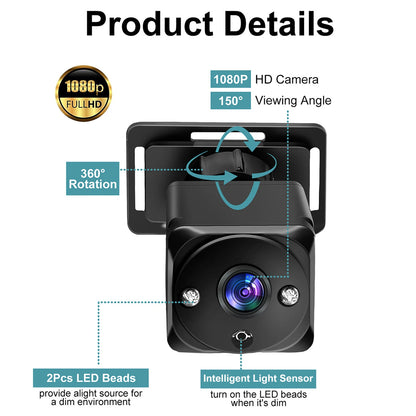 Car Baby Camera Dual Channel 6.8inch 1080P Display with 2 IR Night  Camera and 150° Wide View Angle Automotive Baby Camera