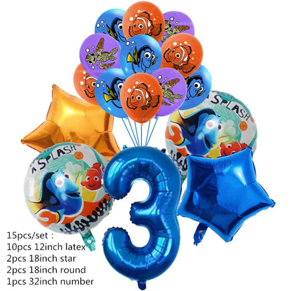 Finding Nemo Birthday Party Decoration Children Party Balloons Disposable Tableware Plates Napkins Cup Tablecloth Party Supplies