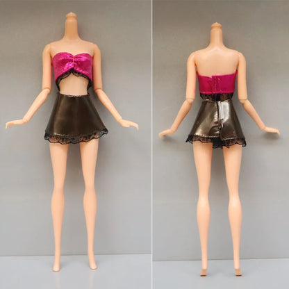 28pcs Fashion Dolls Accessories =1 Gown +3 Dress +2 Suit +2 Swimsuit +3 Glasses +10 Shoes +7 Hanger Clothes for 11.5'' Doll Toys