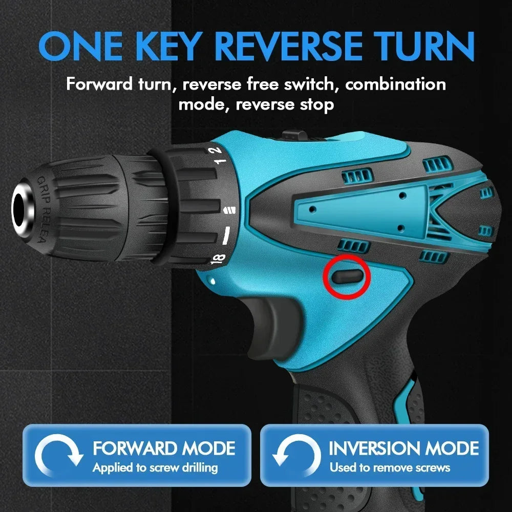 Rechargeable Lithium Battery Electric Hand Drill Electric Screwdriver Cordless Power Drills Home DIY Electric Drill