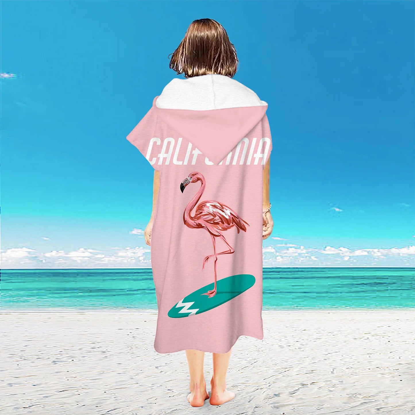 Beach Towel with Hood for Men and Women Hooded Towels Bath Robe for adult Quick Dry Lightweight Soft Microfiber Poncho Swim Robe
