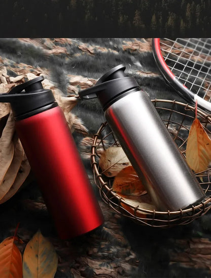 Portable Water Bottle Outdoor Sports Travel Cup Metal Drinking Bottle for Cycling Hiking Gym Leakproof Reusable Water Container