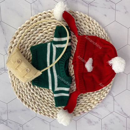 1set Clothes Suit Exquisite Soft Knitted Sweater DIY Accessories For 30cm Kawaii Yellow Duck Lalafanfan Plush Toys Stuffed Dolls