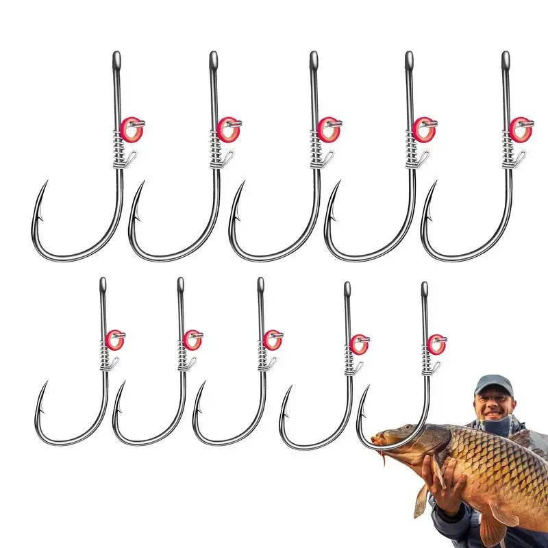 Fishing Hooks Live Shrimp Fixed Hooks Carbon Steel Barbed with Holes 2#/3#/4# Catfish Bass Fishing Hooks For fishing accessories