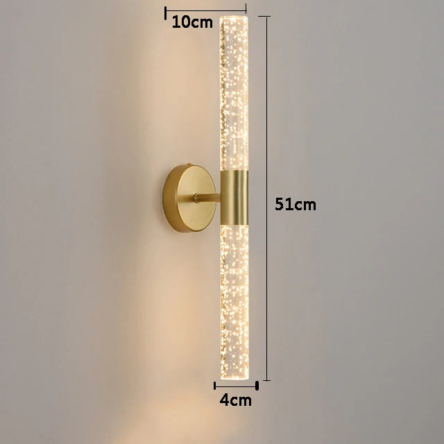 LED Light Modern Wall Light Bedroom Bedside Living Room Wall Lamp Crystal Rod Nordic Aisle Corridor Interior Lighting Fixture
