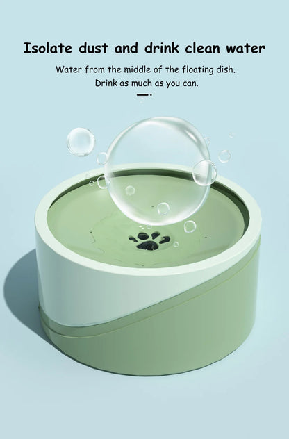 Floating Non-Wetting Mouth Cat Bowl without Spill, Drinking Water Dispenser, Anti-Over Dog Bowl, 1L, 1.5L