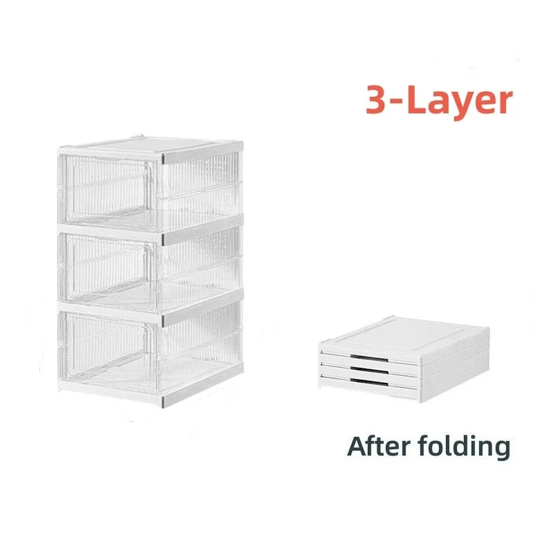 Transparent Shoes Box 6 Layers Shoe Display Case Thickened Foldable Sneaker Shoe Organizers Dustproof High-top Shoe Rack Shelf