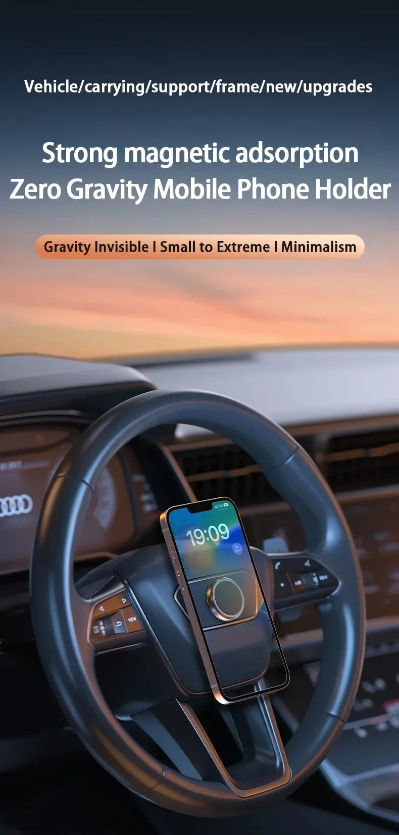 New Magnetic Car Phone Holder Mount Without Gravity Mobile Cell GPS Magnet Suction Support In Car Bracket Stand For All Phones