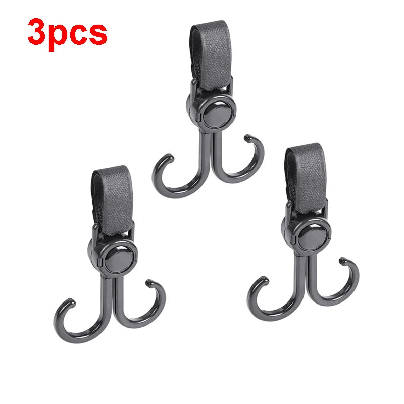 1/3pcs Baby Bag Stroller Hook Pram Rotate 360 Degree Rotatable Cart Organizer Pram Hook Crochet Stroller Accessories