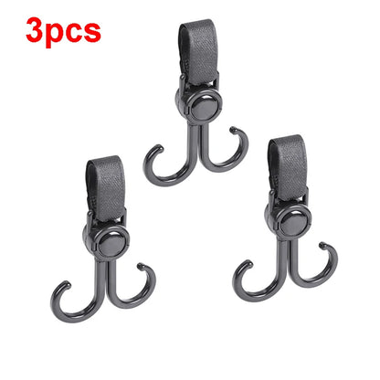 1/3pcs Baby Bag Stroller Hook Pram Rotate 360 Degree Rotatable Cart Organizer Pram Hook Crochet Stroller Accessories