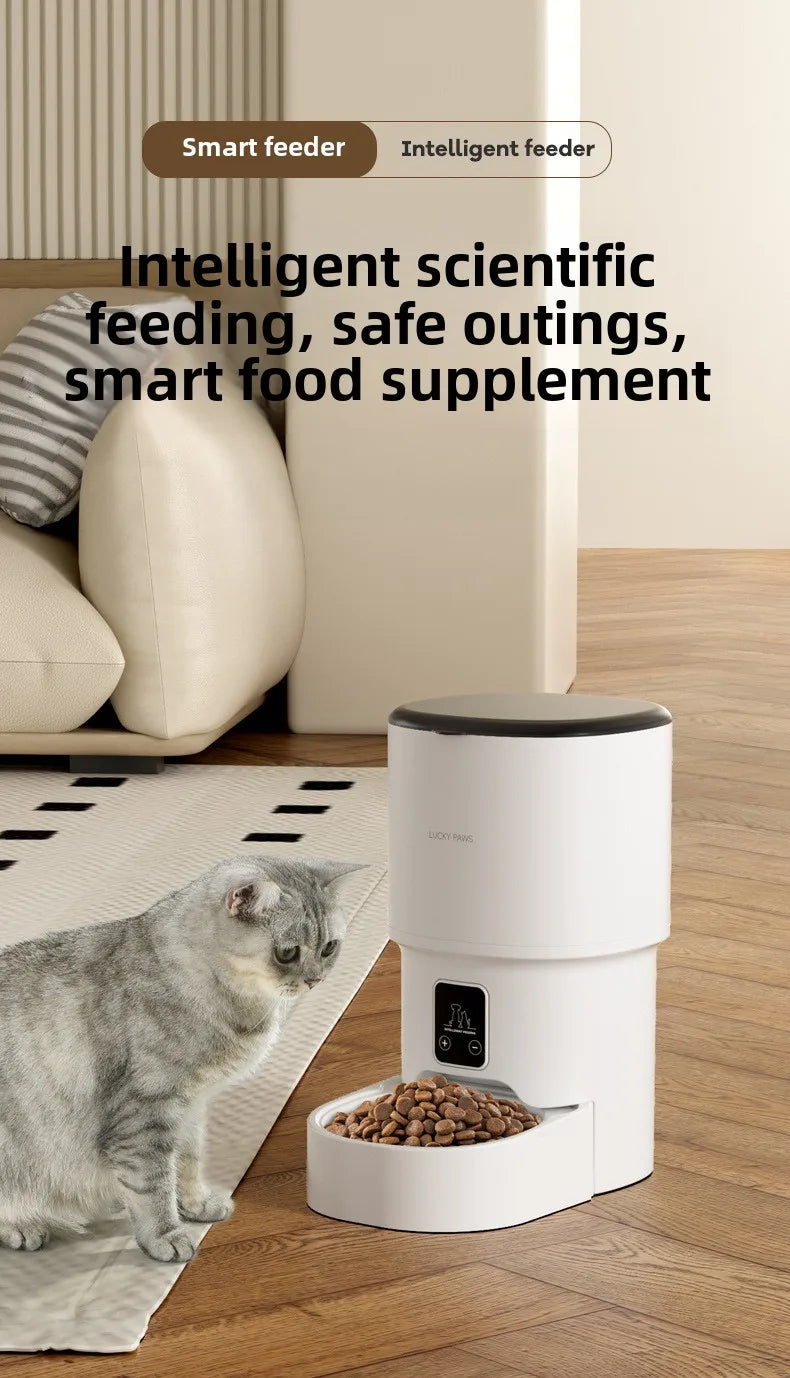 Pet Smart Cats Automatic Feeder Sealed Against Moisture Timer Quantitative Remote Cat Feeders 4l Capacity Pet Products