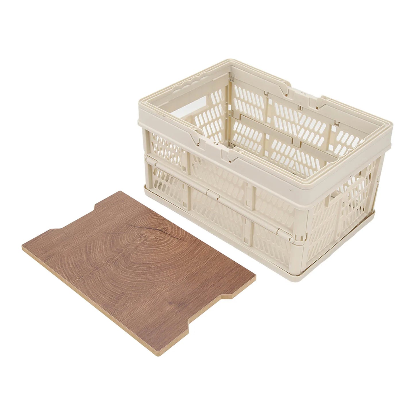 Foldable Camping Picnic Basket with Movable Board Large Capacity Multifunction Handheld Storage Box Home Organization