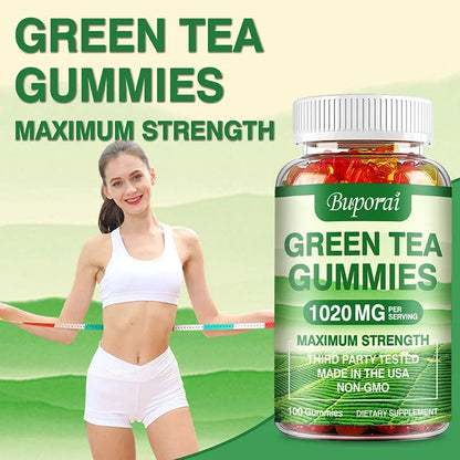 Green Tea Fat Gummies - Burn and Suppress Fat, Control Appetite, Weight, Intestinal Health