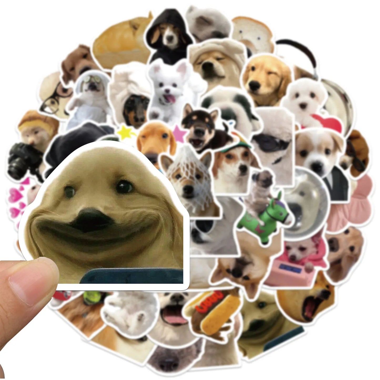 50PCS Dog Stickers Cute Animal Account Materials Phone Cases Laptop Suitcases Water Cups Waterproof Stickers