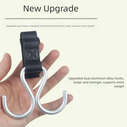 Cute S Shape Baby Stroller Hooks Double Hook PU Hanging Hook Cart Organizer Solid Color Stroller Accessories Baby