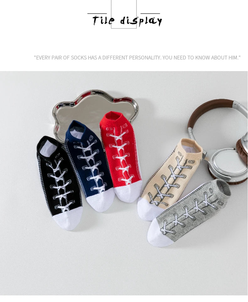 5 pairs of autumn and winter men's sports socks for summer leisure, sweat wicking, comfortable, lightweight, breathable basketba