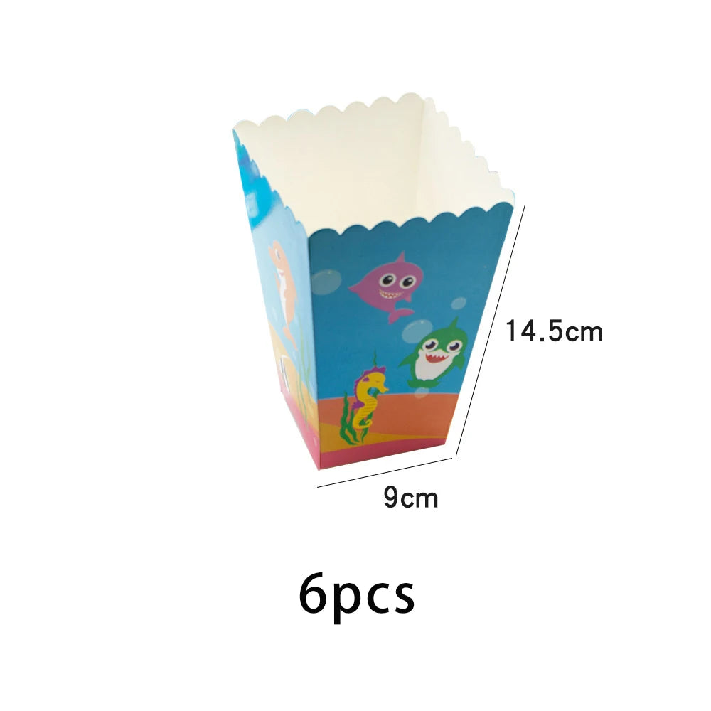 Shark Birthday Party Disposable Tableware Tablecloth Party Supplies Boys Girls Baby Shower Party Dressing