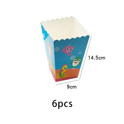 Shark Birthday Party Disposable Tableware Tablecloth Party Supplies Boys Girls Baby Shower Party Dressing