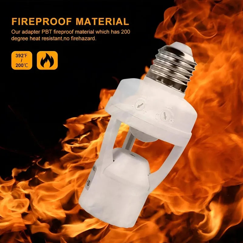 Smart Home PIR Motion Sensor Light Socket E27 LED Bulb Base Adapter with Light Control Smart Switch Residential Security