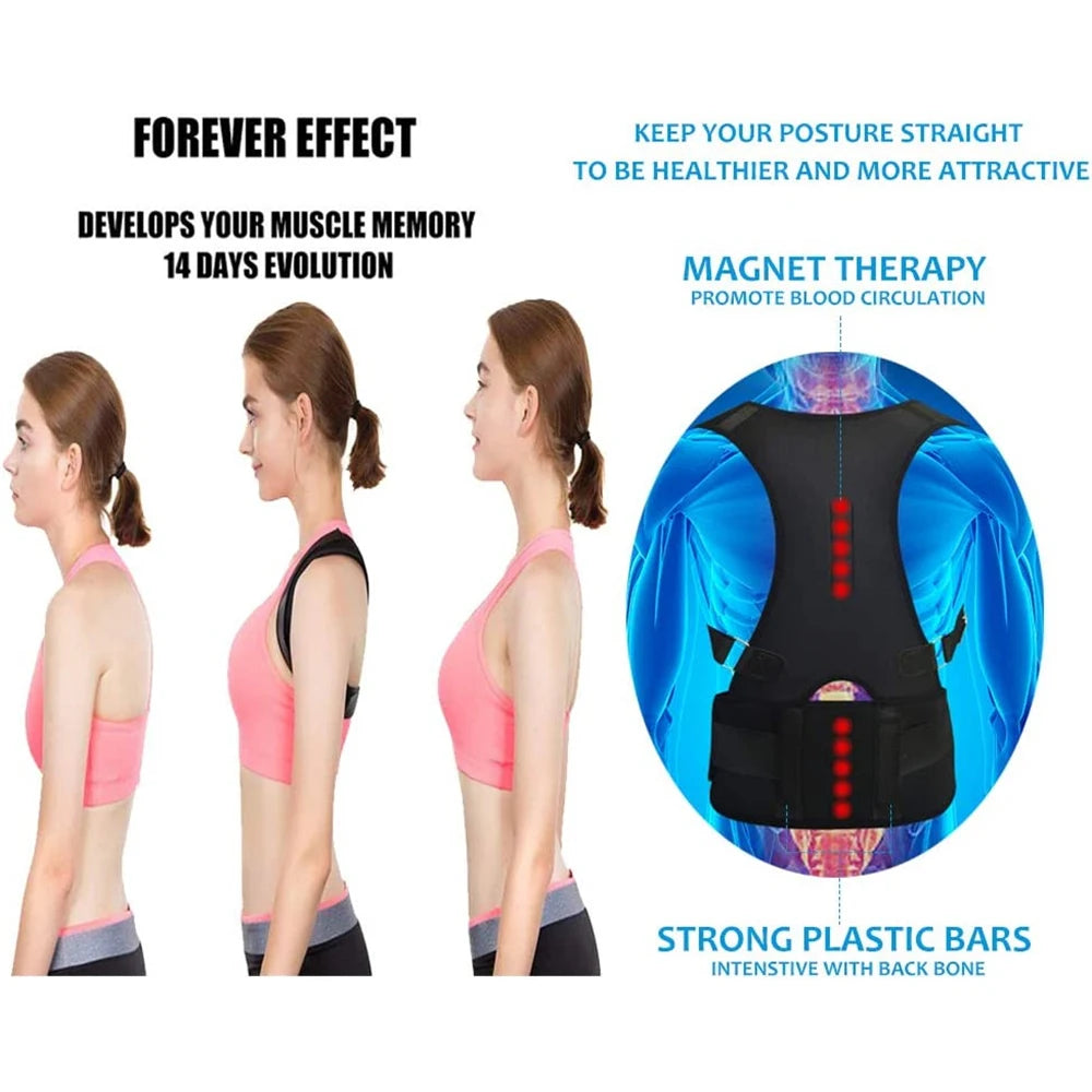 Posture Corrector Belt, Back Brace for Posture, Adjustable Back Support Straightener Shoulder Posture Support for Pain Relief