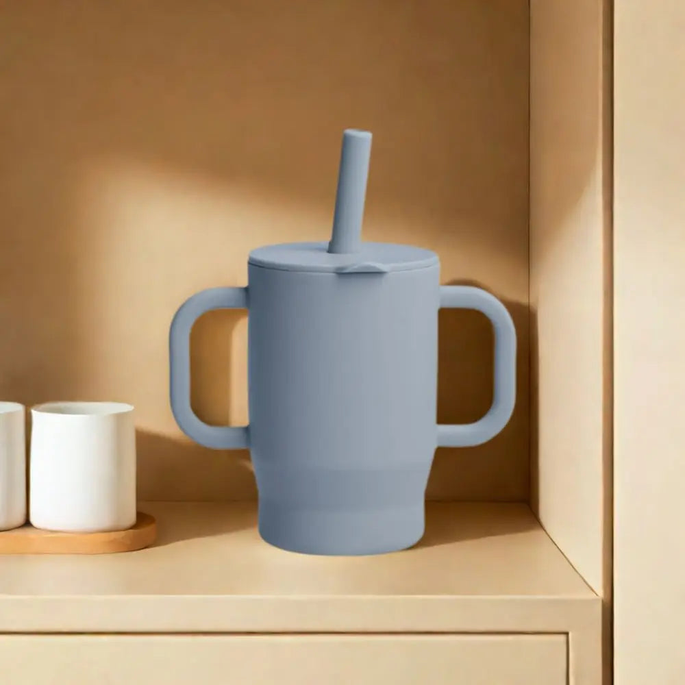 Portable Food Grade Silicone Baby Sippy Cups 180ml Heat-resistant Feeding Cup BPA Free Drop-proof Baby Straw Cup Snack