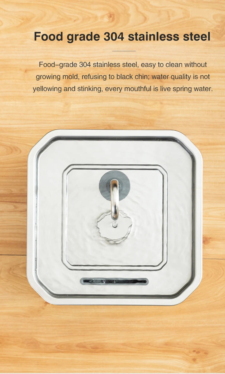 4.0L Stainless Steel Water Fountain For Cat With App Control Smart Automatic Intelligent Pets Water Dispenser Cats Dogs Products