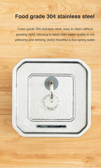 4.0L Stainless Steel Water Fountain For Cat With App Control Smart Automatic Intelligent Pets Water Dispenser Cats Dogs Products