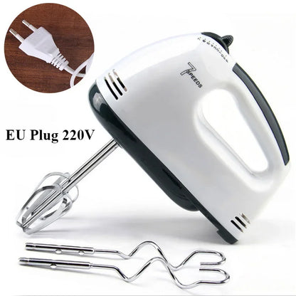 Electric Flour Blender Egg Beater Handheld Food Cake Bread Baking Dough Mixer for Kitchen Cooking 7 Speed Cream Blender