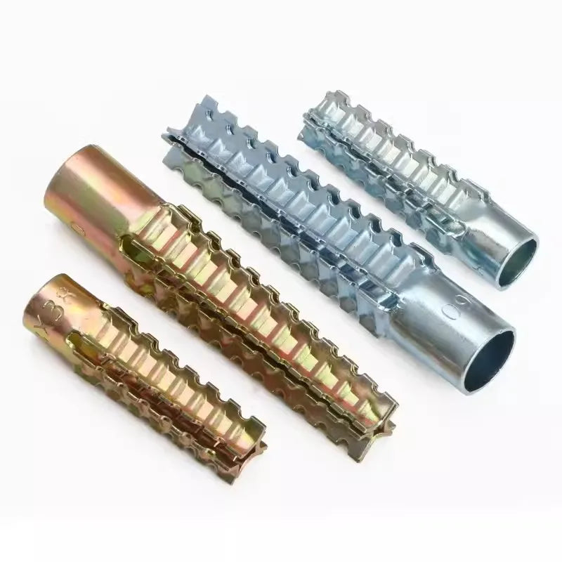 Heavy Duty Steel Wall Anchor with Screws Kit Metal Tube Expansion Self Tapping Screw Drywall Drilling Plug Fastener Bolt Anchors