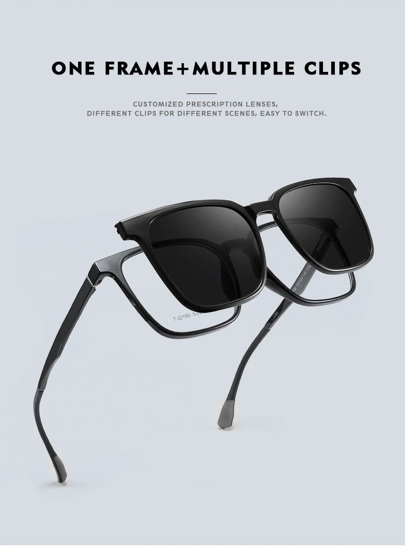 Magnetic Clip on Optical Myopia Glasses For Men Women Polarized Sunglasses Prescription Reading Glasses Blue Light Glass #TJ2190