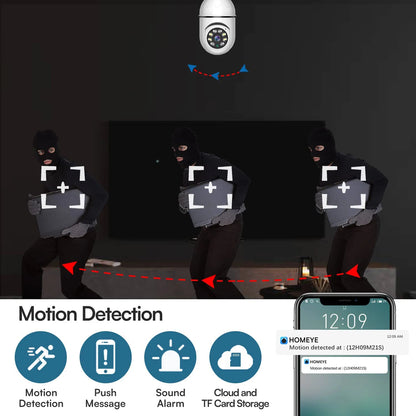 Smart Home 2.4G E27 Bulb Wifi Surveillance Camera 1080P HD Night Security Video Surveillance Supprt Two Way Audio Mobile Motion