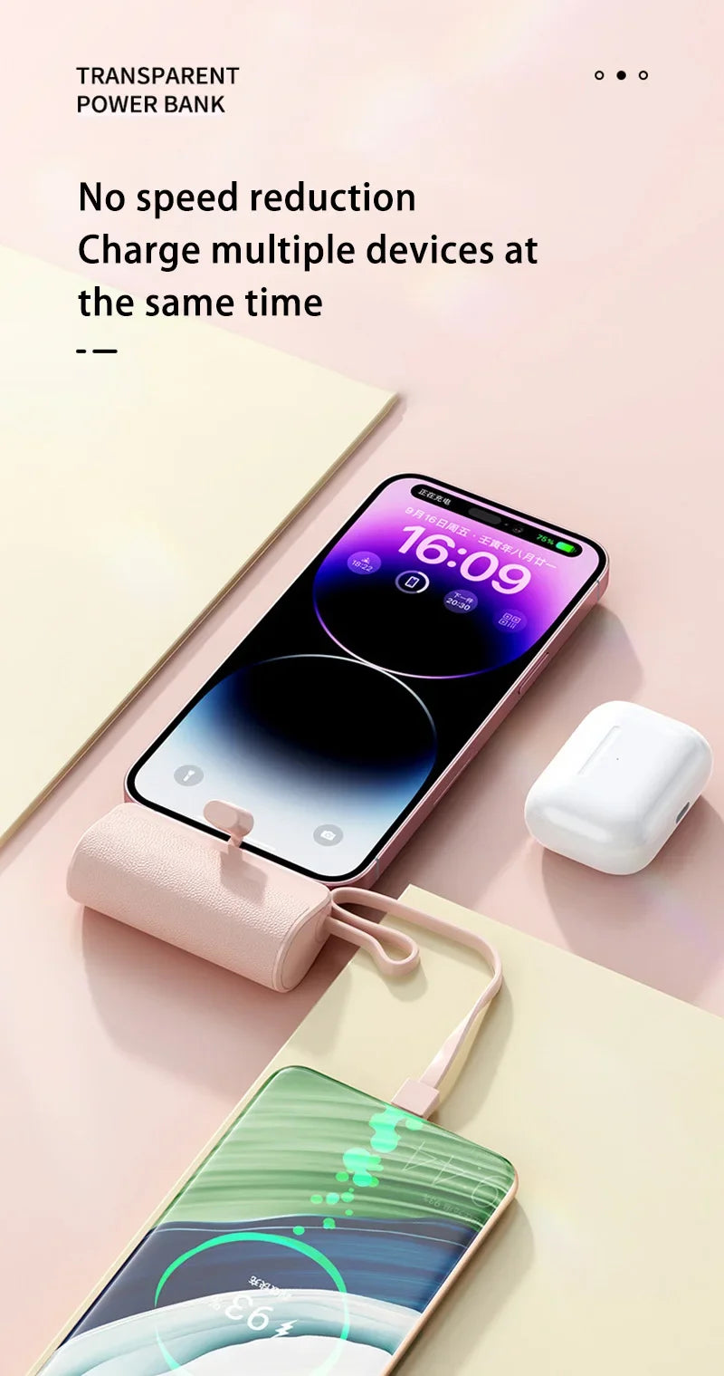 Xiaomi Power Bank 50000mAh Pocket Power Bank Portable Capsule Power Bank Fast Charging External Battery for iPhone Samsung