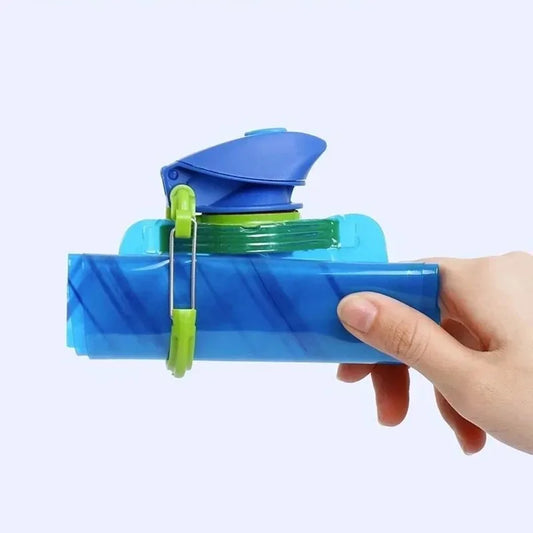 Foldable Water Bottles Flexible Reusable Travel Water Bottle Plastic Water Pouch Soft Flask Water Bag With Carabiner Clip