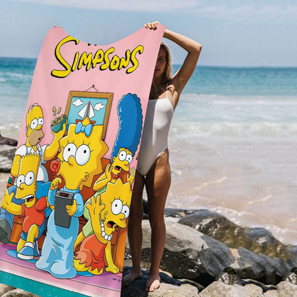 THE S-SIMPSONS Anime Cartoon Beach Towel Cute Kawaii Room Decor Bath Girls Children Hand Towels For Bathroom Shower