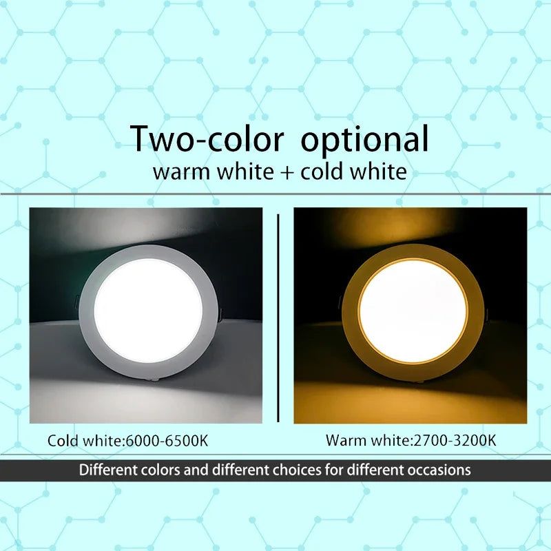 LED Downlight 5W 9W 12W 15W 18W White Body Round Led Ceiling Light DC 12V 24V AC 110V 220V Bedroom Kitchen Indoor LED Lighting