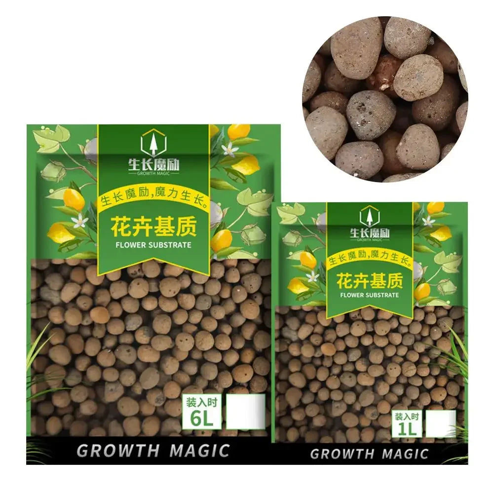 2L/1L Organic clay balls, Flower Substrate Drainage Expanded Clay, Hydroponic Gardening plant pot, Orchids, Drainage Aquaponic