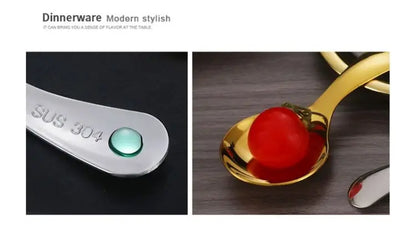 5pcs Stainless Steel Spoon Spoon Household Creative Stainless Steel Tablespoon Soup Spoon Small Spoon Spoon Children Dinner