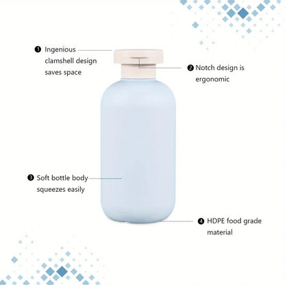 3pcs Leak-Proof Travel Bottles For Shampoo, Lotion & Cream - 200ml Refillable Squeeze Containers With Flip Cap