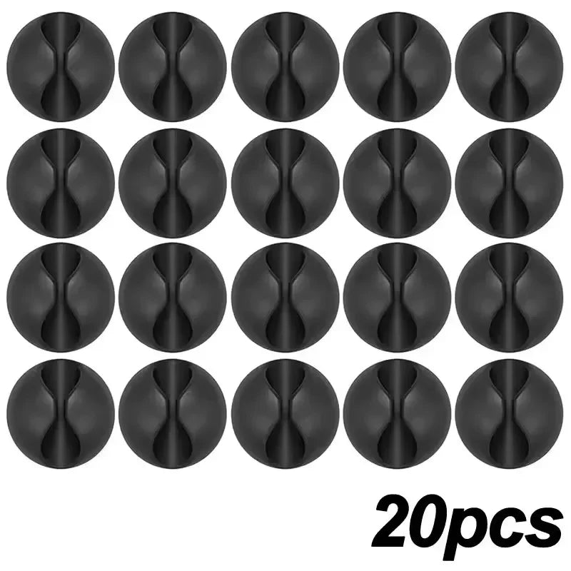 5/50Pcs Desktop Wall Cable Clips Wire Management Self-Adhesive Cord Organizers Holder Clamp for USB Network Headphone Cables