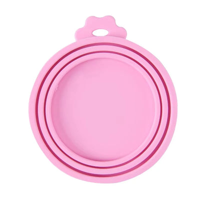 Reusable Pet Food Can Cover and Spoon Portable Dogs Cat Storage Tin Cap Lid Seal Cover Health Pet Supplies Pet Silicone Lids Can