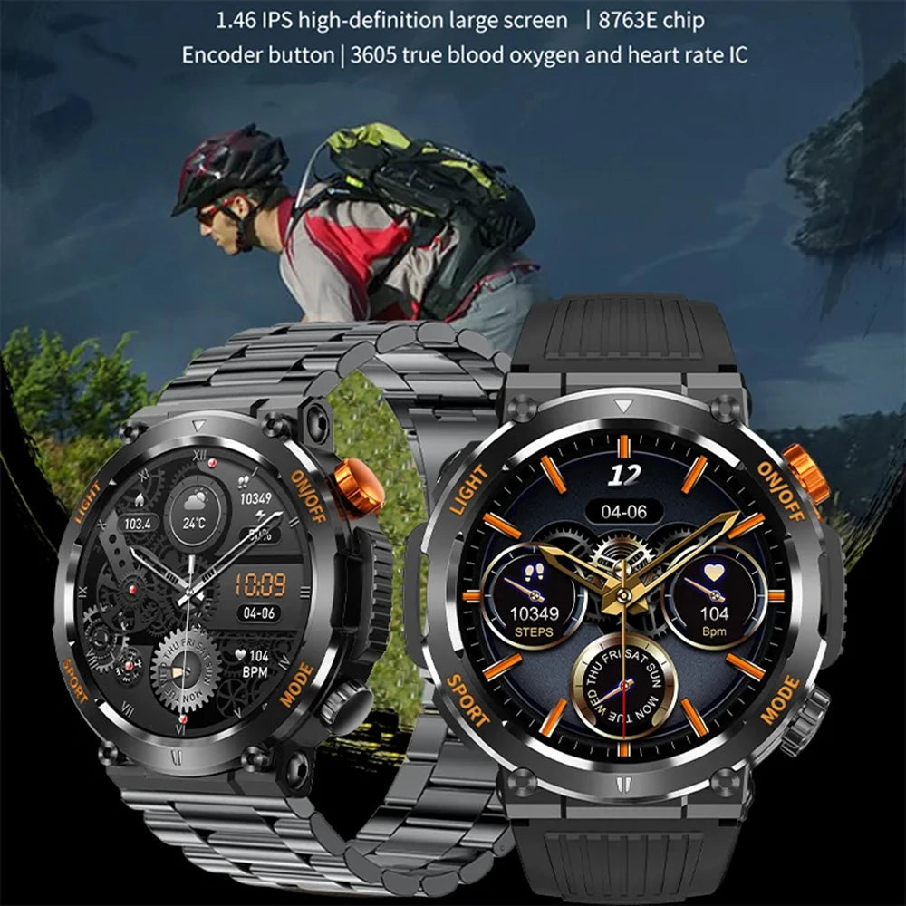 Smart Watch Men Bluetooth Call Health Monitor Sports Smart Watch IP67 Waterproof Outdoor Sports Watch 100+ Sports Modes