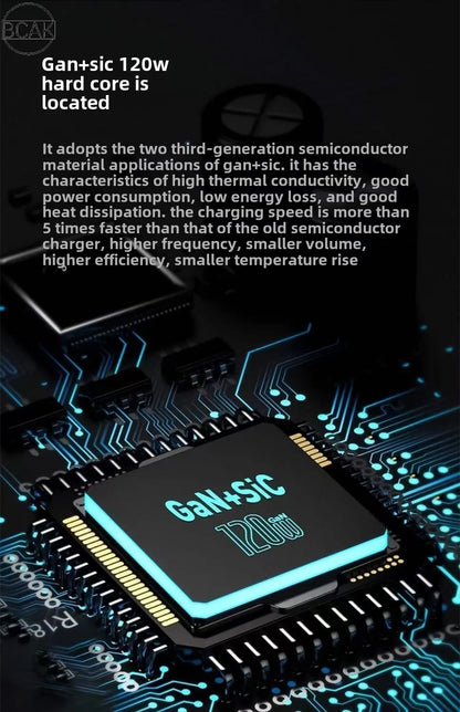 Quality BCAK New 120W Power Bank 20000mAh Super Fast Charging Large Capacity Mobile Power Supply