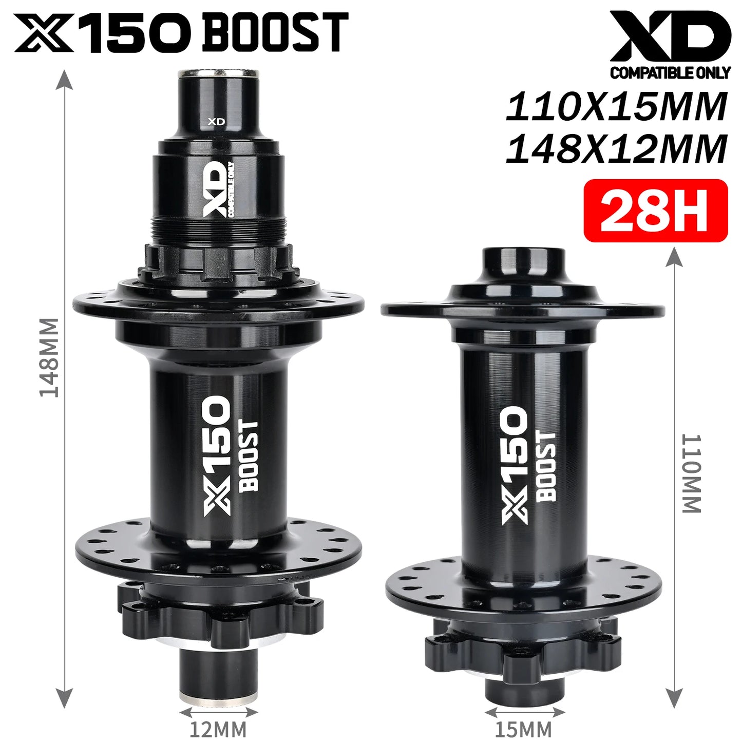 Nanlio Bicycle hubs X150 BOOST 6 Pawls 150T Noise 4 Bearing Hubs 110x15 148x12MM 8 9 10 11 12 Speed MTB Bike Hubs 28/32 Holes