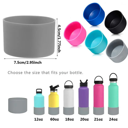 Slip-proof Bottle Silicone Boots Sleeves For 12OZ 18OZ 21OZ 24OZ Hydro Flask Water Bottle Cup Lid For Outdoor Camping Hiking