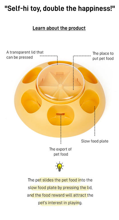 Pet Press Feeder Smart Interactive Controlled Feeding Fun Easy Convenient Automatic Timer Healthy Entertaining Training Puzzle