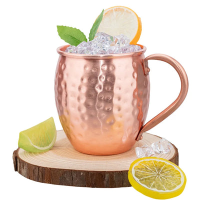 100% Copper Moscow Mule Mug Durable Coppery Beer Mugs 12OZ Coffee Mug Milk Cup Pure Copper Bar Cup Drinkware