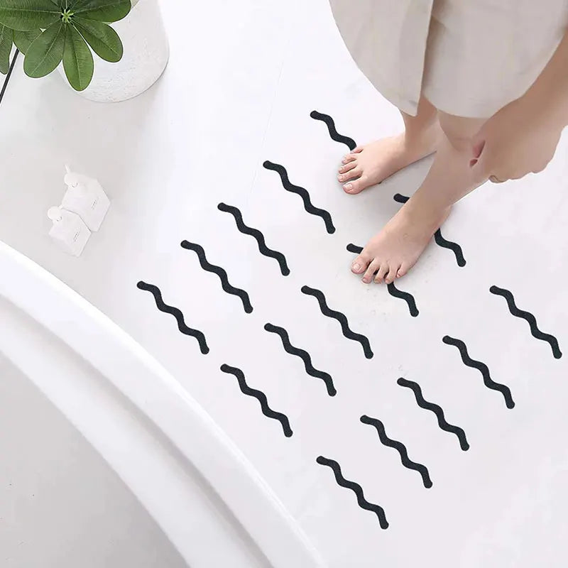 12/24Pcs S Shaped Self-Adhesive Anti Slip Strips Waterproof Safety Strips Shower Stickers Non Slip Tape For Bathtub Stairs Floor