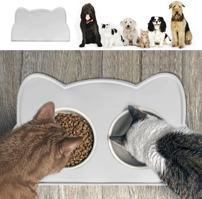 Silicone Pet Feeding Dog Cat Bowl Food Mat Non-Stick Waterproof Pet Food Feeding Pad Puppy Feeder Tray Water Cushion Placemat