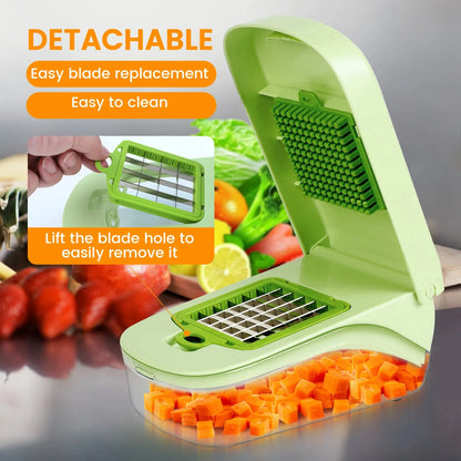 7/17 in 1 Multifunctional Vegetable Chopper - Food Grate Vegetable Slicer Food Dicer Cut Kitchen Items for Cooking & Meal Prep